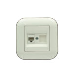 Розетка комп'ютерна (CAT6) LOFT біла+сіра