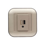 Розетка 1-USB  LOFT антрацит+чорна