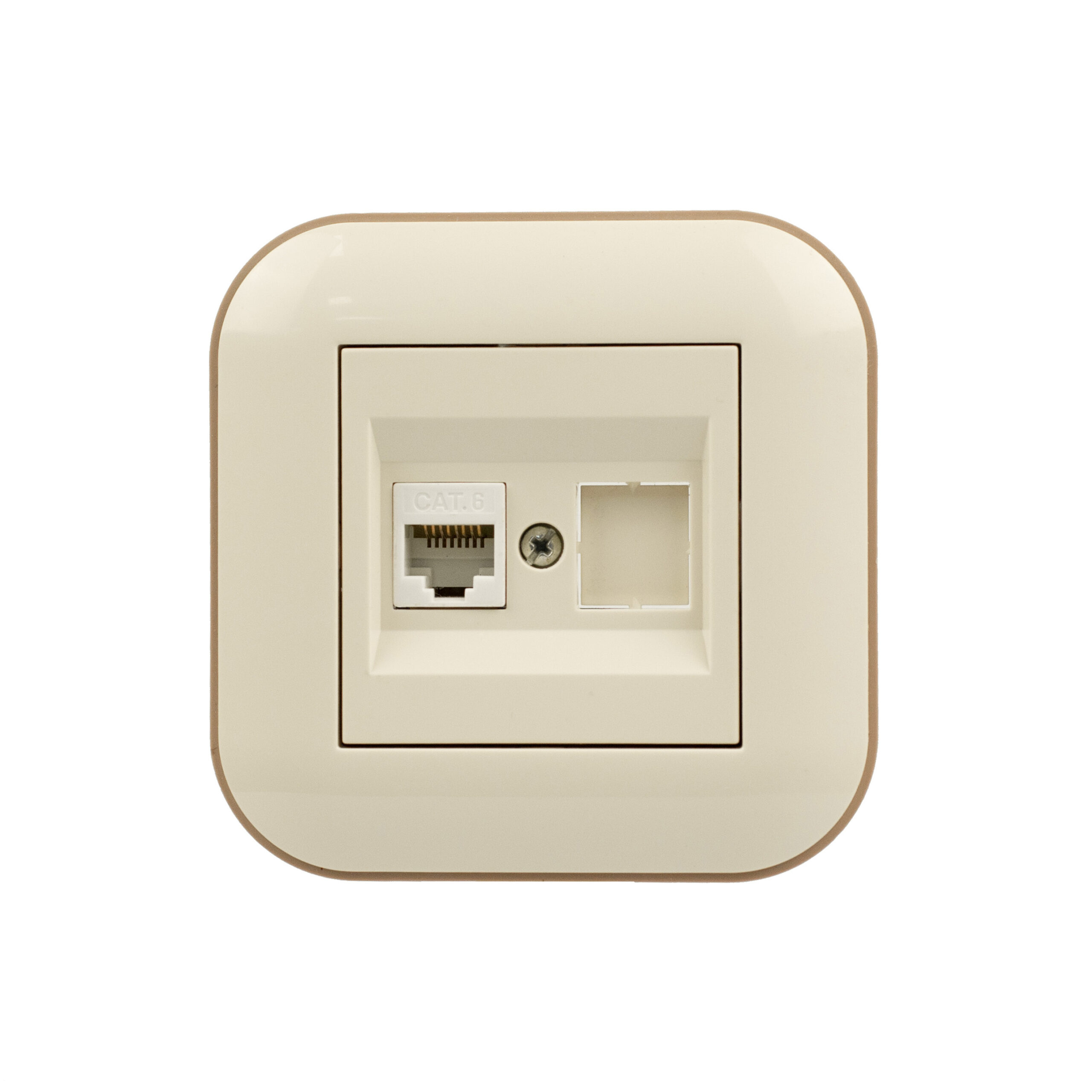 DSC_7212 Розетка комп'ютерна (CAT6) LOFT кремова+крафтова - Зображення 1