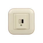 Розетка 1-USB LOFT кремова+крафтова