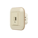 Розетка 1-USB LOFT кремова+крафтова - Зображення 2