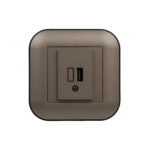 Розетка 1-USB  LOFT мока+чорна