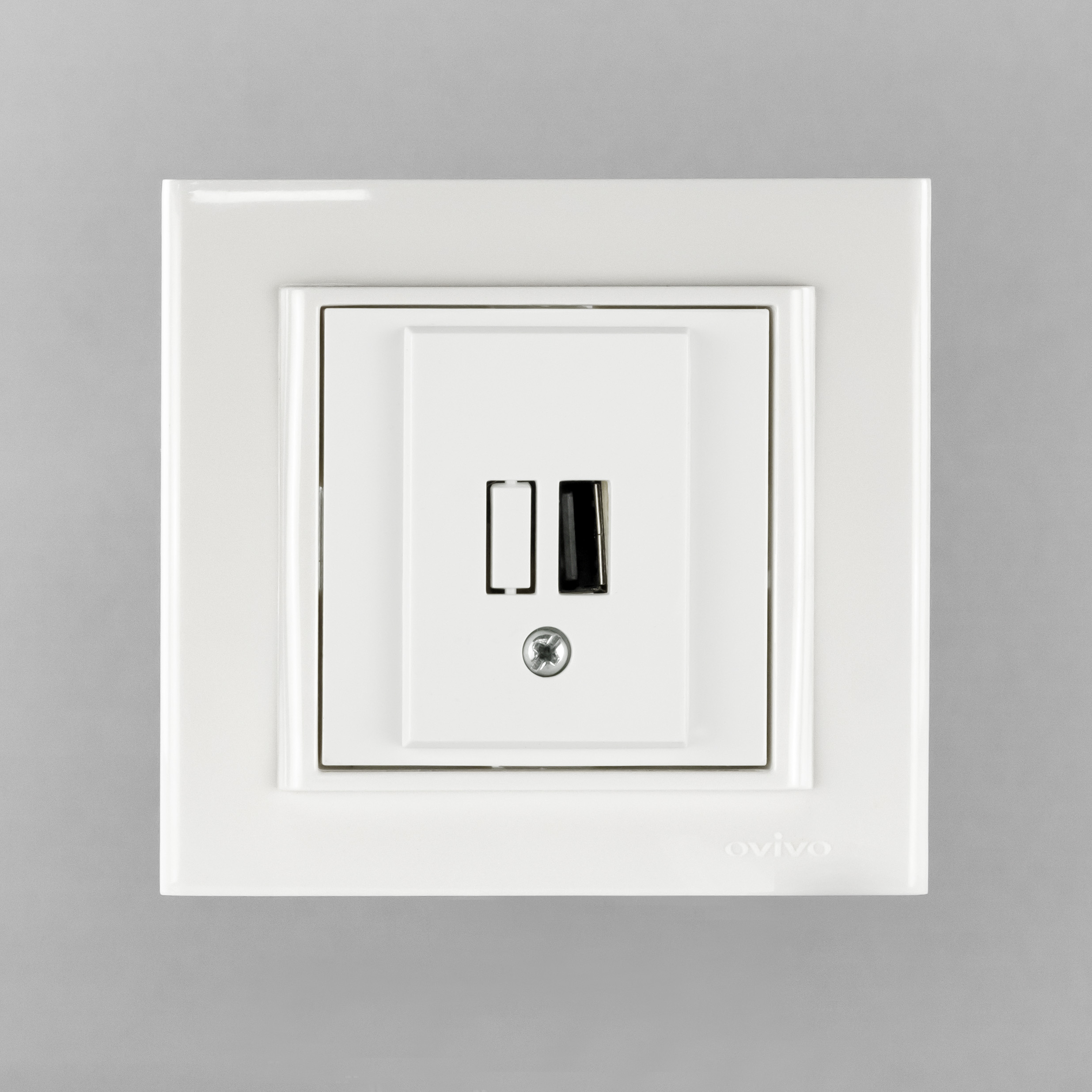 MINA_bil_rozetka 1-na USB_1 Розетка 1-USB Mina біла - Зображення 1