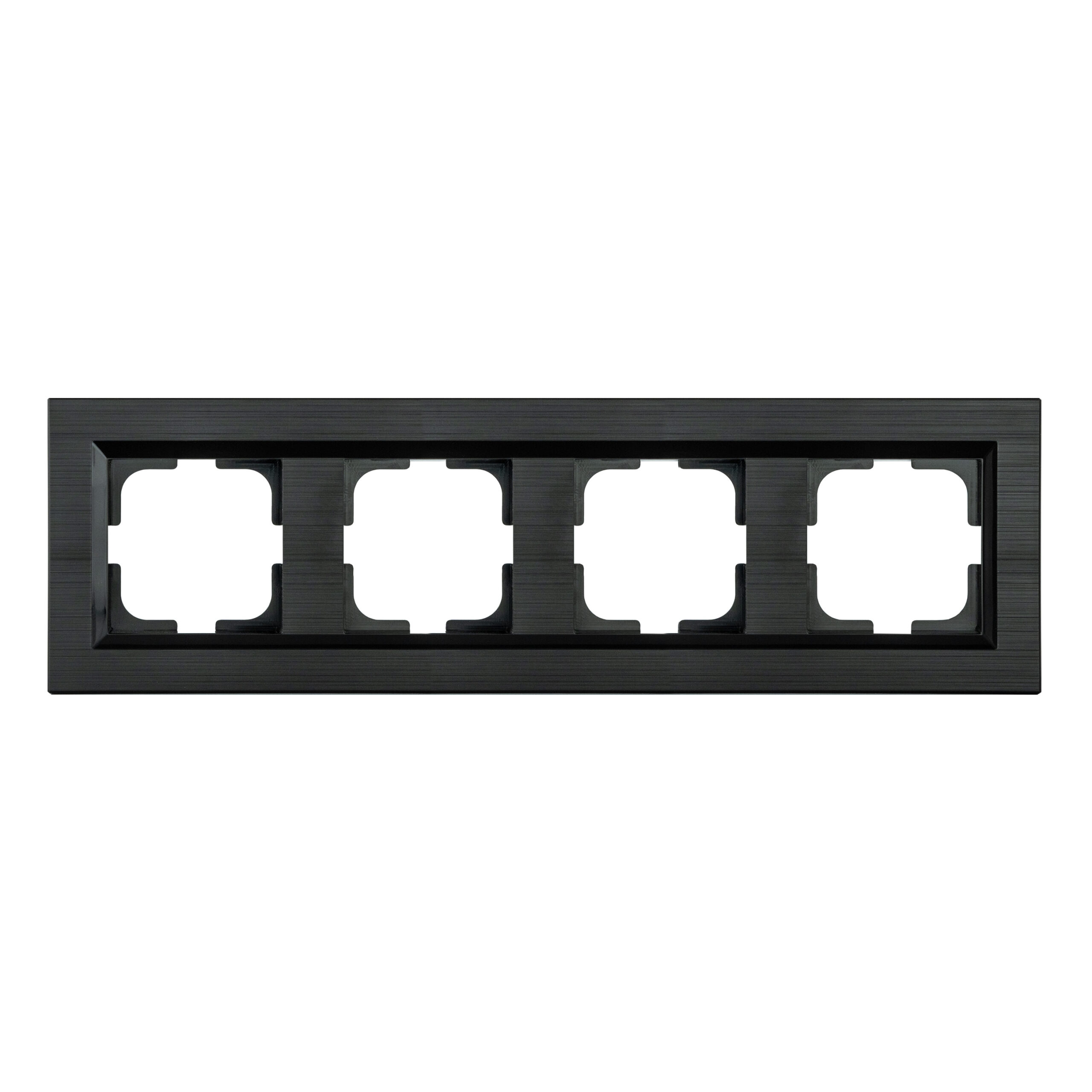 QUANTUM_black_ramka 4-na_1 Рамка чотирна QUANTUM чорна - Зображення 1