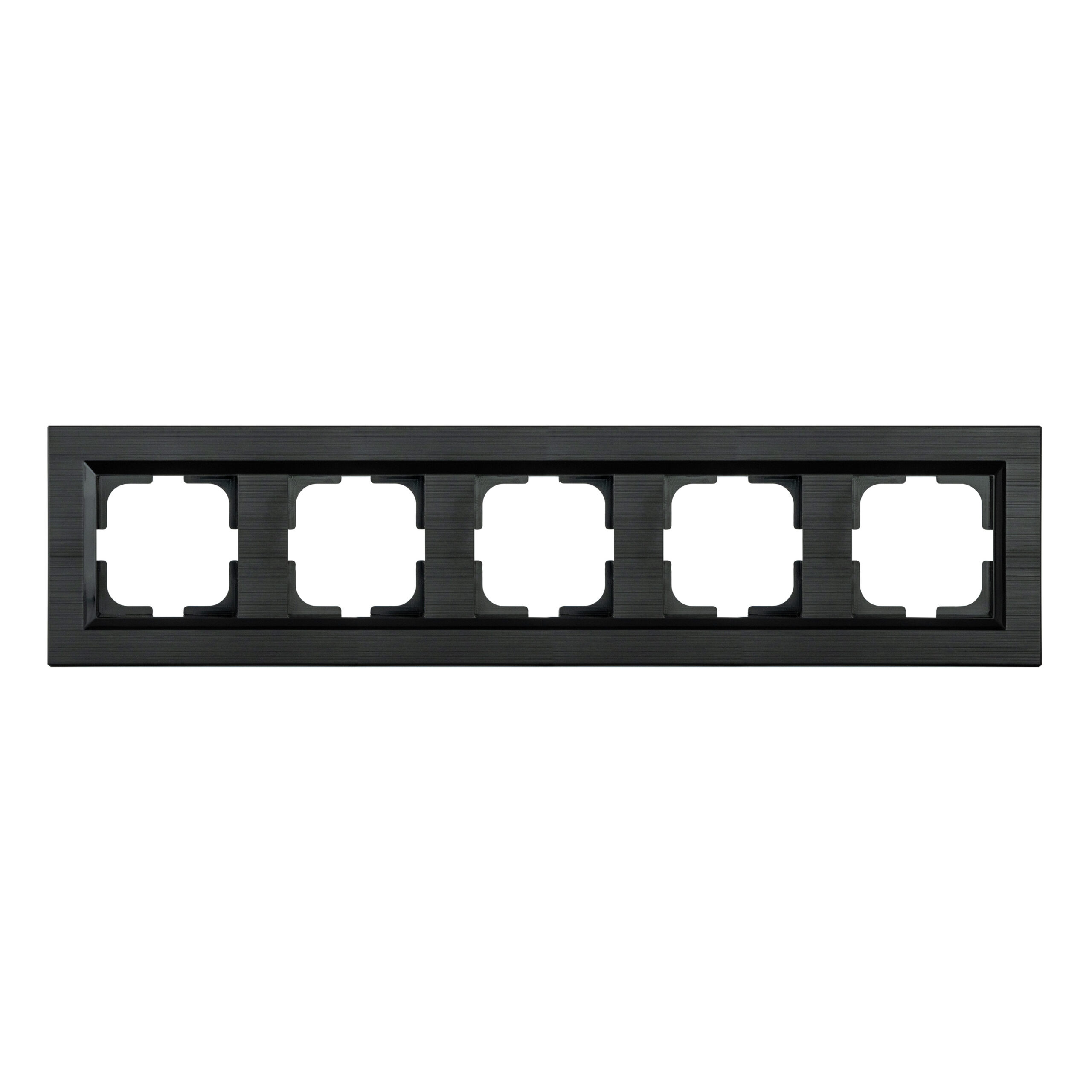 QUANTUM_black_ramka 5-na_1 Рамка п'ятерна QUANTUM чорна - Зображення 1