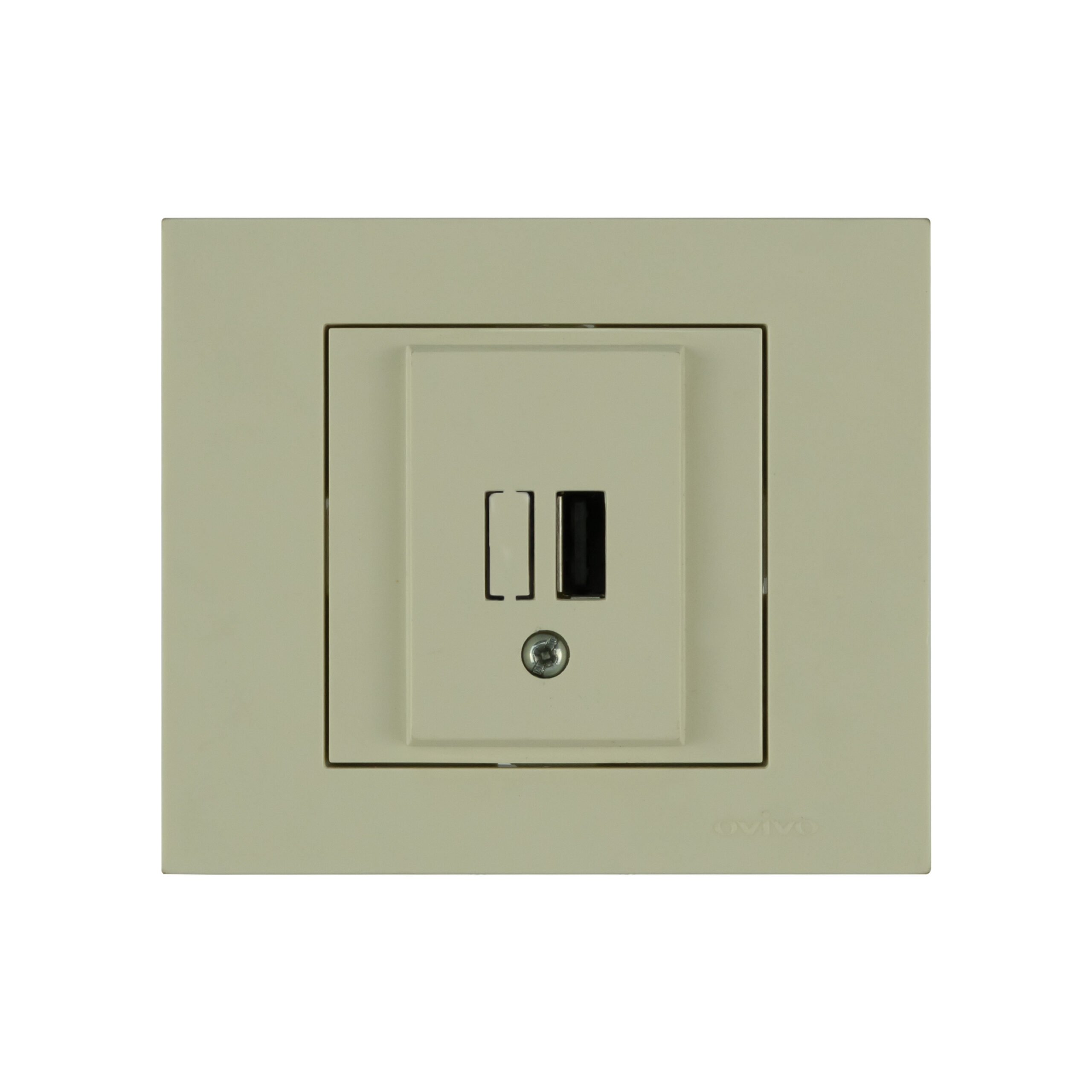 grano_krem_rozetka 1-na usb_1 Розетка 1-USB Grano кремова - Зображення 1