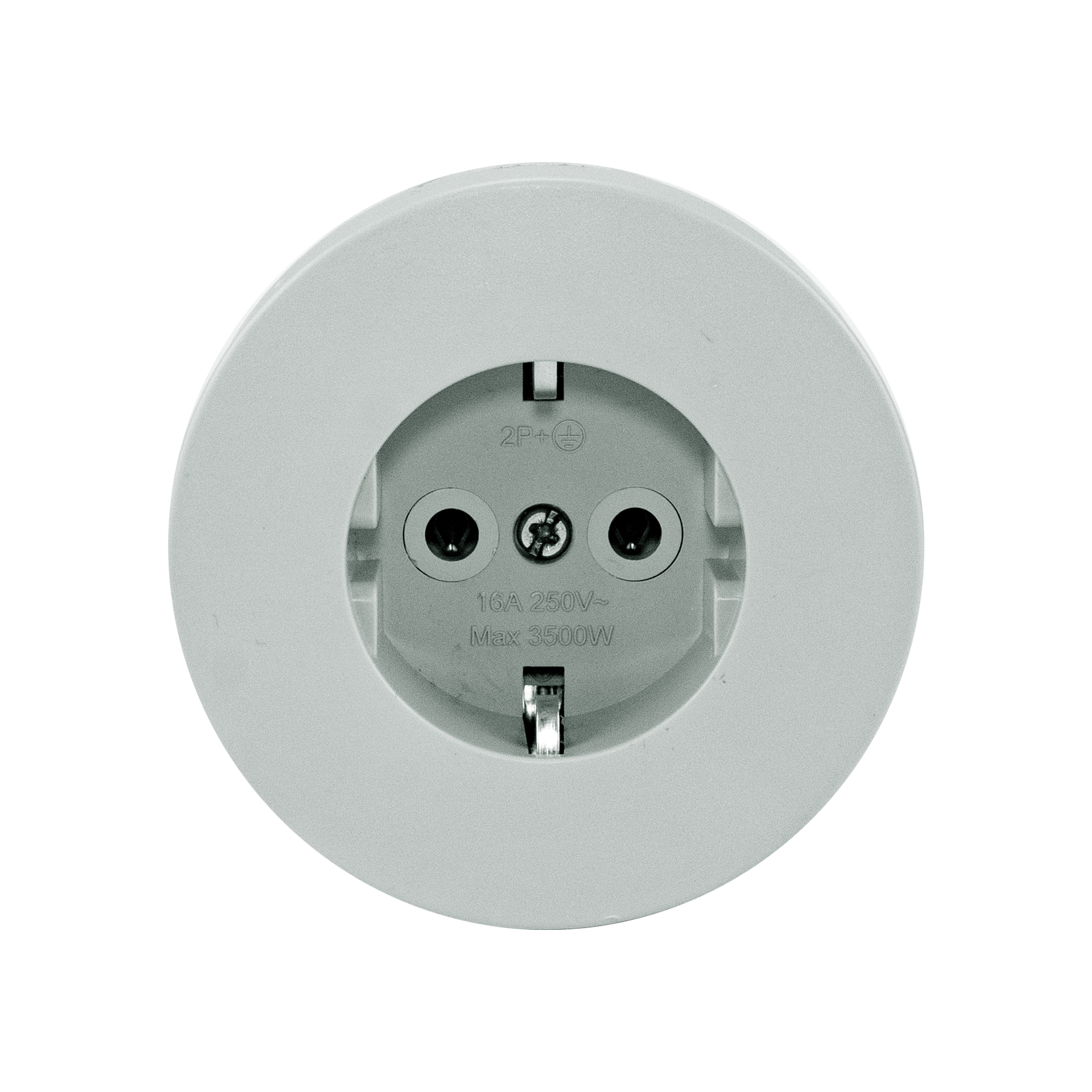 Socket_overlay_1_a_with_earth_16A_grey Розетка з заземленням сіра xOne - Зображення 1